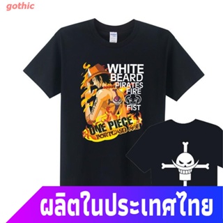 gothic เสื้อยืดลำลอง ผู้ชายเสื้อยืด Men T Shirt One Piece Ace บุรุษผ้าขาว Edward กระเป๋า Newgate Cotton เสื้อ Portg_34