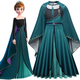 Frozen 2 ชุดเดรสเจ้าหญิงแอนนา พร้อมเสื้อคลุม สไตล์ฮาโลวีน สําหรับเด็กผู้หญิง WG315