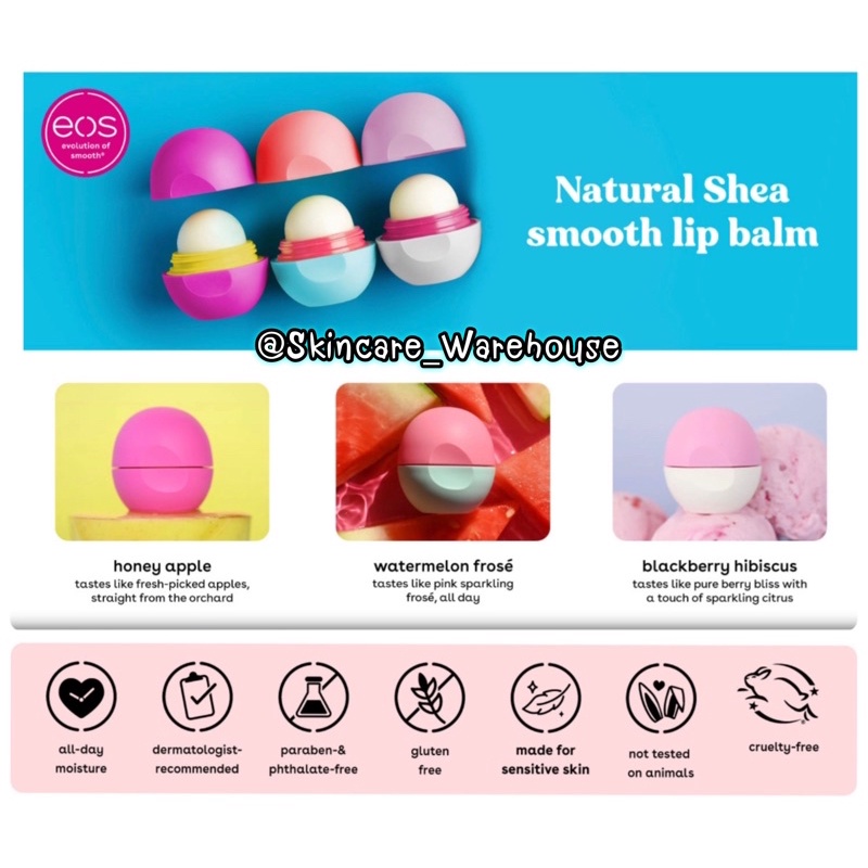 ภาพหน้าปกสินค้าพร้อมส่ง eos Organic Lip Balm Natural Shea ลิปบาล์ม ออร์แกนิก จาก eos จากร้าน skincare_warehouse บน Shopee