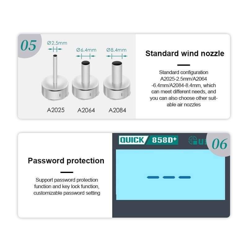 เครื่องเป่าลมร้อน-quick-858d-ของแท้-ลมนิ่ง-อุณหภูมิสม่ำเสมอ-lead-free-hot-air-desoldering-station-quick-858d