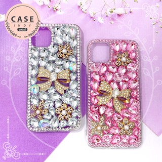 เคส Vivo V25 V27 V23 Y12 Y30B Y02S Y21(2021)Y22 Y35 Y30/50 เคสมือถือคริสตัลหรูหรา ขอบนิ่มใสประดับเพชรอะไหล่โบว์และดอกไม้
