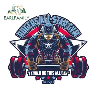 Earlfamily สติกเกอร์ไวนิล ลายกัปตันอเมริกา Marvel ขนาด 13 ซม. x 11.3 ซม. สําหรับติดตกแต่งหน้าต่างรถยนต์
