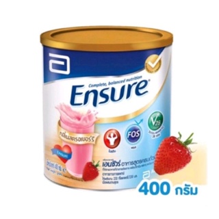 ภาพหน้าปกสินค้า(exp.12/2023-2024) Ensure เอนชัวร์ อาหารเสริม/นม สูตรครบถ้วนเพื่อสุขภาพรสสตอบอรี่ 400g. เเละ Glucerna SR 400g. ที่เกี่ยวข้อง