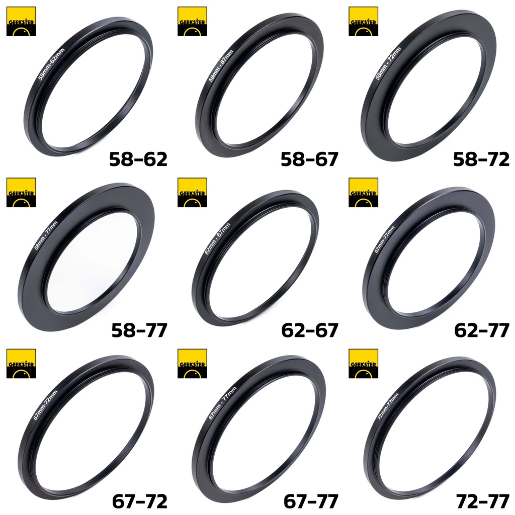 ภาพสินค้าแหวน Step Up Ring ทุกขนาด ( แหวนแปลง หน้าเลนส์ ฟิลเตอร์ 37mm 46mm 49mm 52mm 55mm 58mm 62mm 67mm 72mm 77mm 82mm ) จากร้าน geekster บน Shopee ภาพที่ 3