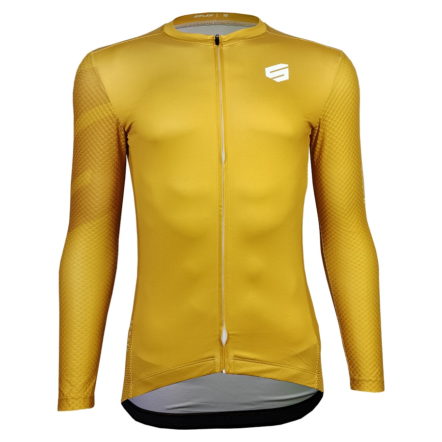 เสื้อจักรยานแขนยาว-big-jersey-รุ่น-spd-10-gold-long-sleeve