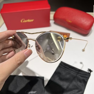 Cartier 2023 แว่นตากันแดด ป้องกันรังสียูวี 400 แฟชั่นหรูหรา สําหรับผู้ชาย และผู้หญิง