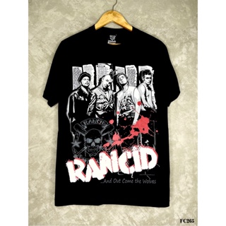 Rancidเสื้อยืดสีดำสกรีนลายFC265