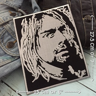 Kurt Cobain Nirvana วงร็อค ตัวรีดติดเสื้อ อาร์มรีด อาร์มปัก ตกแต่งเสื้อผ้า หมวก กระเป๋า แจ๊คเก็ตยีนส์ Embroidered Iro...