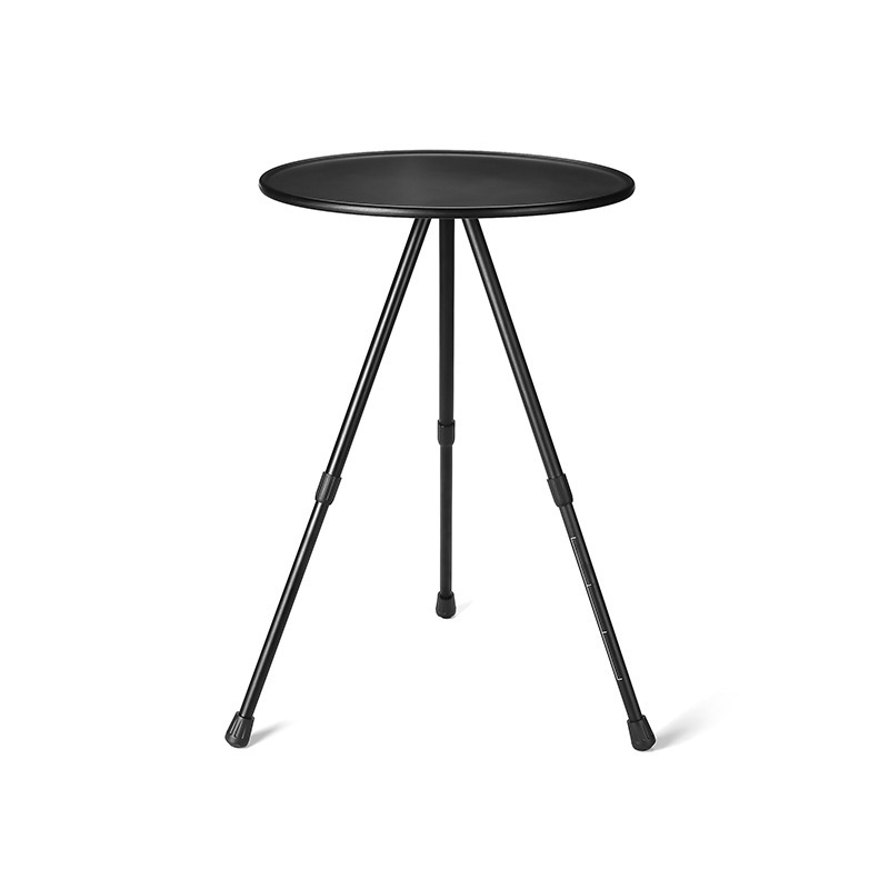 โต๊ะกลมเล็กอลูมิเนียมพับได้กลางแจ้ง-โต๊ะยกสีดำแบบพกพา-ปรับควสมสูงได้-ultralight-eos082