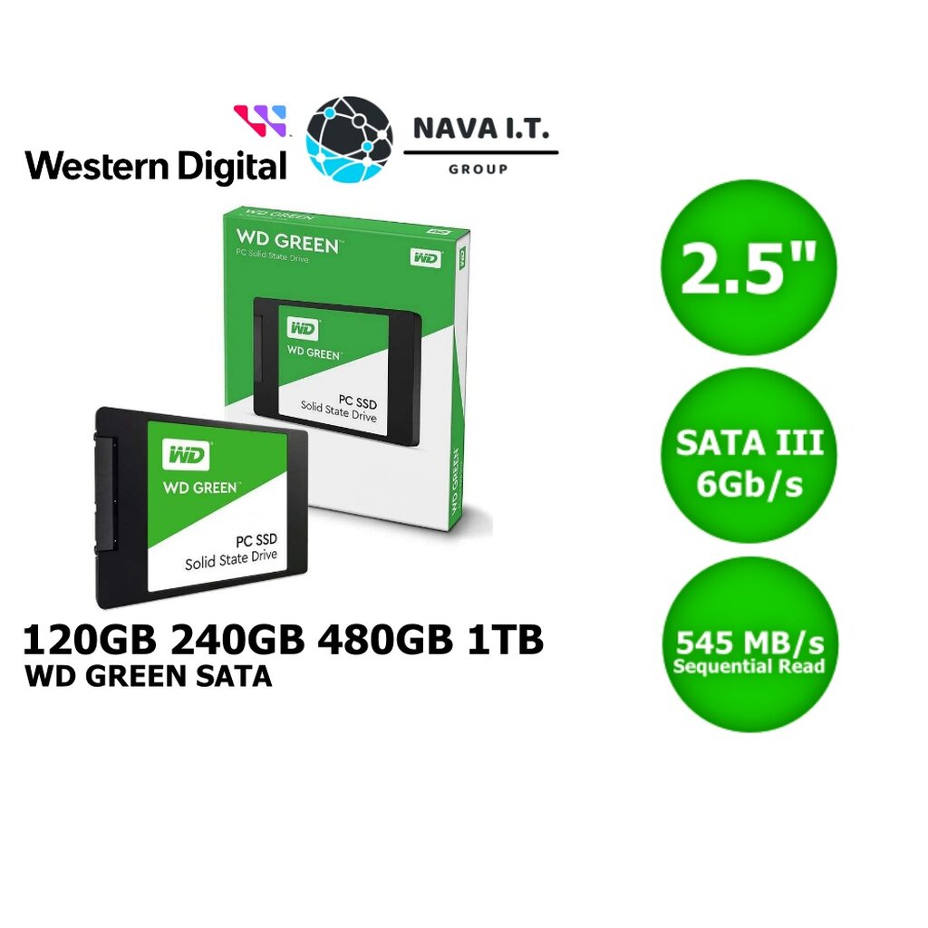 ภาพสินค้า️กรุงเทพฯด่วน1ชั่วโมง ️ WD GREEN SSD SATA 120GB 240GB 480GB 1TB รับประกัน 3 ปี จากร้าน nava.it บน Shopee ภาพที่ 2