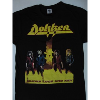 เสื้อยืดผ้าฝ้ายพรีเมี่ยม เสื้อยืด ผ้าฝ้าย พิมพ์ลาย Dokken - Under Lock And Key JKgmch17PLjgkn37 สวมใส่สบาย สําหรับผู้ชาย