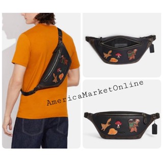 กระเป๋า COACH/ COACH WARREN BELT BAG IN SIGNATURE CANVAS WITH CREATURE PATCHES (COACH CC122)