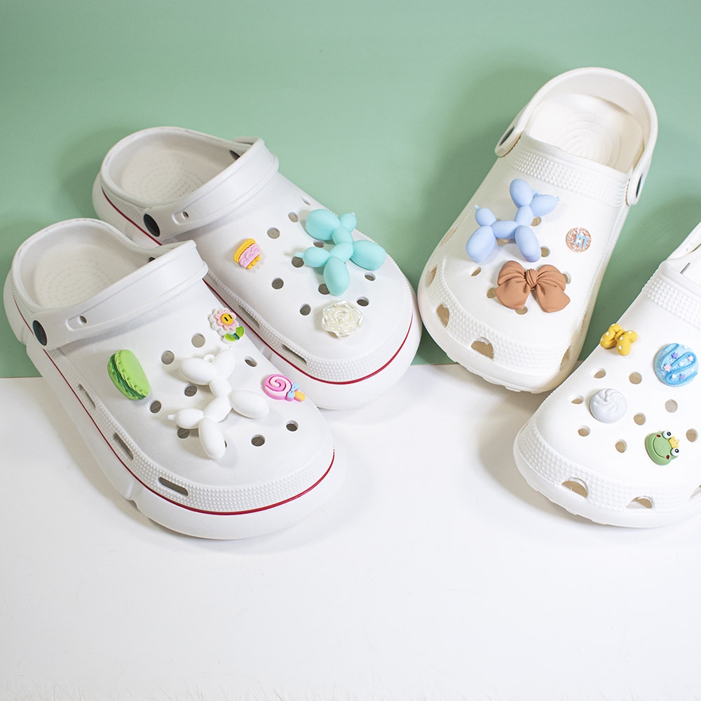 crocs-jibbitz-ชุดปุ่มลูกโป่ง-รูปสุนัข-หลากสีสัน-สําหรับรองเท้า-diy