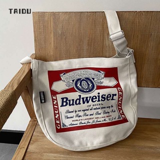 TAIDU กระเป๋าสะพายไหล่ กระเป๋าสะพายข้างวินเทจยุค 90s สุดเท่ วัสดุโพลีเอสเตอร์ ความจุขนาดใหญ่