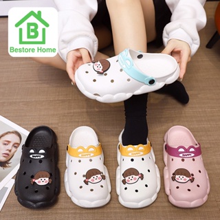 Bestore Home : รองเท้าหัวโตแฟชั่น สไตล์เกาหลี พื้นหนานุ่ม ใส่สบายเท้า ✿แถมการ์ตูนตกแต่งรองเท้า✿