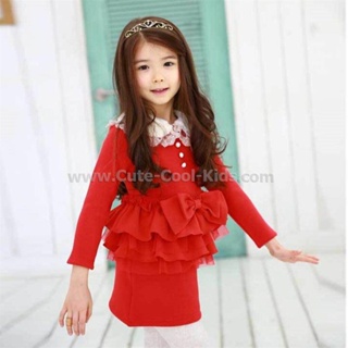 Dress-1270 กระโปรงเด็กแฟชั่นเด็กเกาหลี Size-120 (5-6Y)
