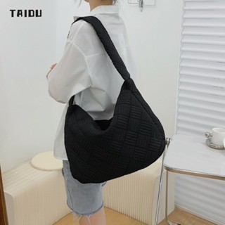 TAIDU กระเป๋าสะพายข้าง, กระเป๋าหิ้วไนลอนวินเทจ, ใหม่อินเทรนด์ สไตล์ลำลอง, สีทึบ ความจุขนาดใหญ่