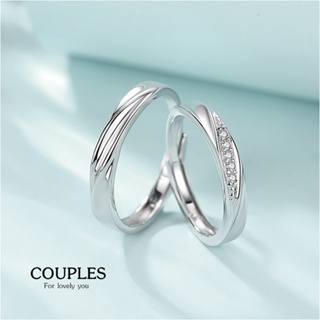 ภาพหน้าปกสินค้าs925 Couples ring 6 แหวนคู่รักเงินแท้ คลื่นรัก ประดับด้วย Cubic Zirconia (CZ) ปรับขนาดได้ ที่เกี่ยวข้อง