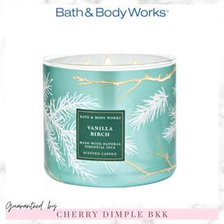 🍒ของแท้·ส่งไว·ถูก🍒BATH AND BODY WORKS เทียนหอม "Vanilla Birch" 3-wicks CANDLE ขนาดใหญ่ 3 หัวจุด