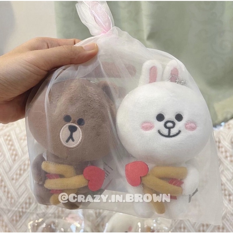 พร้อมส่ง-เซทพวงกุญแจหมีบราวน์โคนี่คิวปิค-line-friends