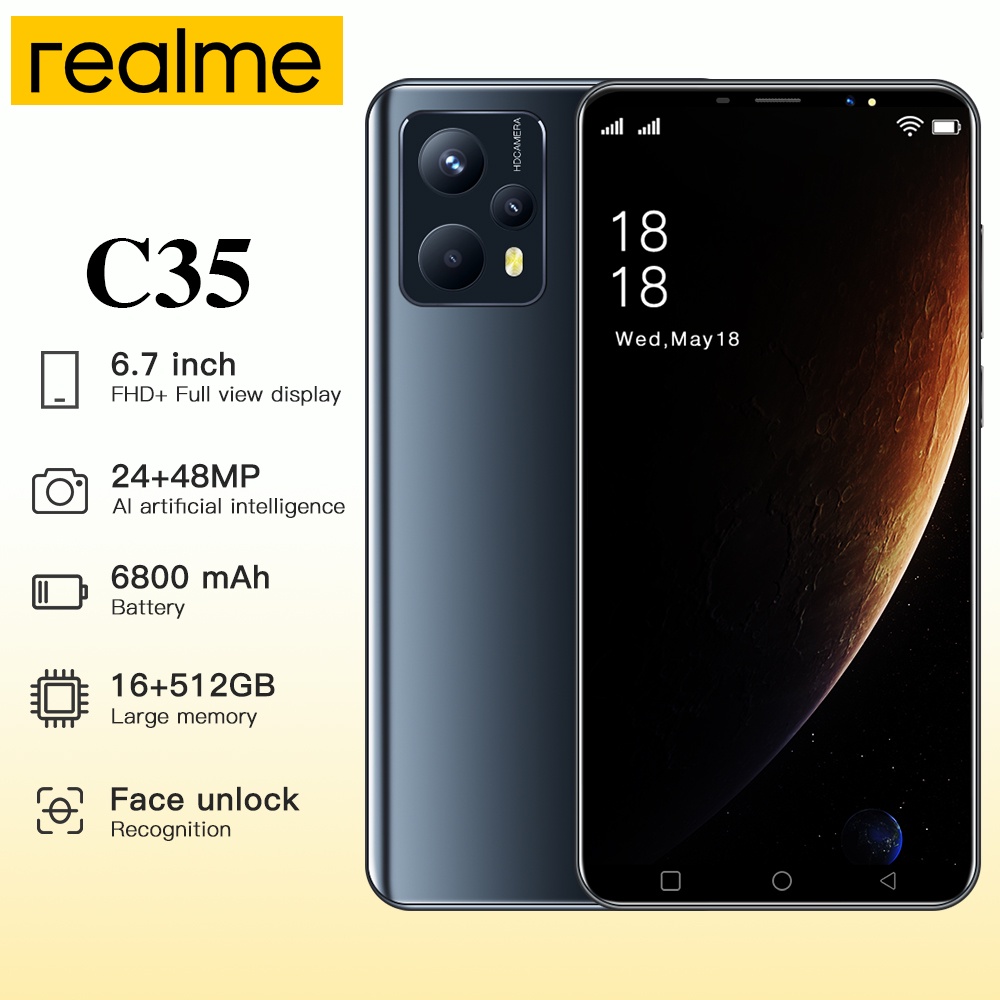 ภาพหน้าปกสินค้าโทรศัพท์มือถือ Realme C35 โทรศัพท์ 16GB+512GB สมาร์ทโฟน 6.7นิ้ว Android โทรศัพท์ถูกๆ รองรับ2ซิม ประกันศูนย์ 2ปี