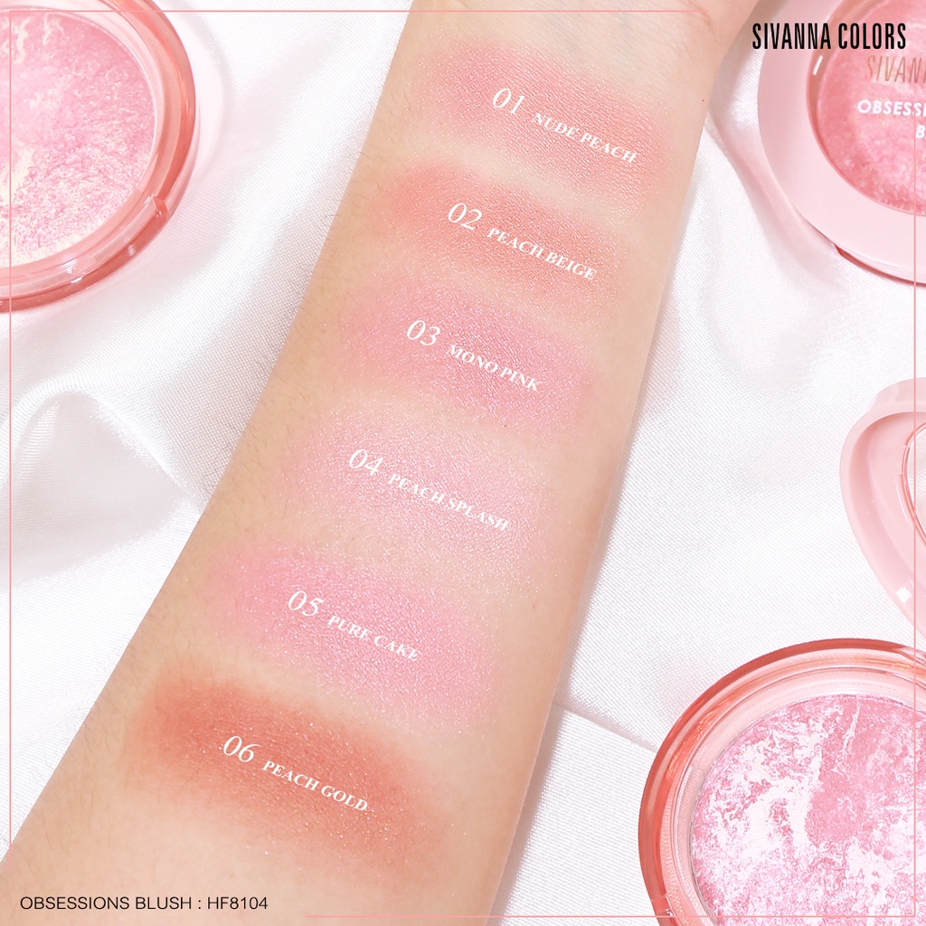 sivanna-colors-obsessions-blush-hf8104-บลัชออน-เนื้อคุกกี้-ผสมชิมเมอร์ละเอียด-เม็ดสีแน่น-ติดทนนาน-กันน้ำ-กันเหงื่อ