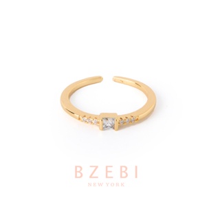 BZEBI แหวนแฟชั่น เท่ห์ สไตล์พังก์ เงิน ทอง โซ่ เครื่องประดับ สไตล์เกาหลี เครื่องประดับ 18k สําหรับผู้หญิง 1045r