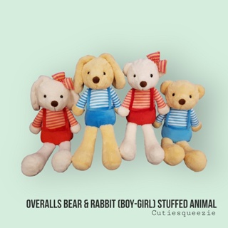 ตุ๊กตาหมีและกระต่าย ใส่เอี๊ยม ชาย-หญิง ไซร์ L Overalls Bear&amp;Rabbit (Boy&amp;Girl) Stuffed Animal