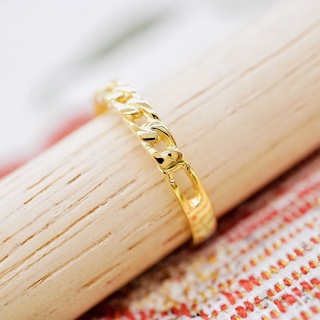 ภาพขนาดย่อของภาพหน้าปกสินค้า[ 📌พร้อมส่ง ] แหวนโซ่ทองคำแท้ (ทอง37.5%) 💎 ทองคำแท้9K ขายได้ จำนำได้ รับซื้อคืน มีการ์ดรับประกัน [9KPRB207] จากร้าน pcpy_jewelry บน Shopee