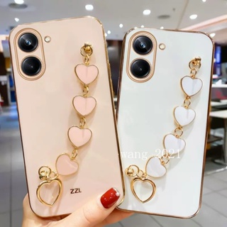 2023 New Casing Realme 10 Pro +Plus 10T 5G 4G เคส Phone Case Straight Edge with Love Bracelet All Inclusive Soft Case Back Cover เคสโทรศัพท
