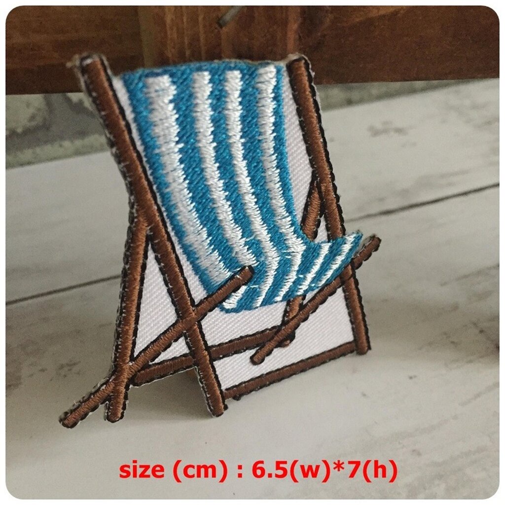 เก้าอี้ชายหาด-beach-chair-ตัวรีดติดเสื้อ-อาร์มรีด-อาร์มปัก-ตกแต่งเสื้อผ้า-หมวก-กระเป๋า-แจ๊คเก็ตยีนส์-cute-embroidered