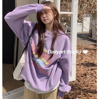 Dailyart เสื้อกันหนาว เสื้อแขนยาว ฟชั่นส ไตล์เกาหลี oversize 2023 รูปแบบใหม่ DE2305