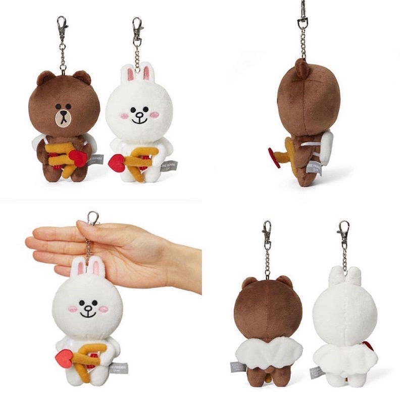 พร้อมส่ง-เซทพวงกุญแจหมีบราวน์โคนี่คิวปิค-line-friends