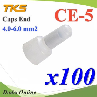 .หัวหมวกย้ำสายไฟ ต่อสาย CE5 สายไฟขนาด 4.0-6.0 Sq.mm. 12-18 AWG  (แพค 100 ชิ้น) รุ่น Caps-End-CE-5 DD