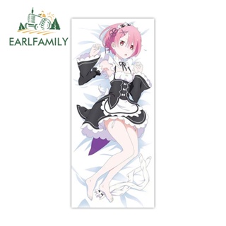 Earlfamily สติกเกอร์ ลายการ์ตูนอนิเมะ Ram Rem ReZero Slap ขนาด 13 ซม. x 5.7 ซม. สําหรับติดตกแต่งรถยนต์