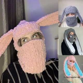 ฮาโลวีน Balaclava Long Bunny Ears Hat ตลก Beanie Hat Rabbit Ear Balaclava Skullies Beanie Long Ear Hat Bunny Hat