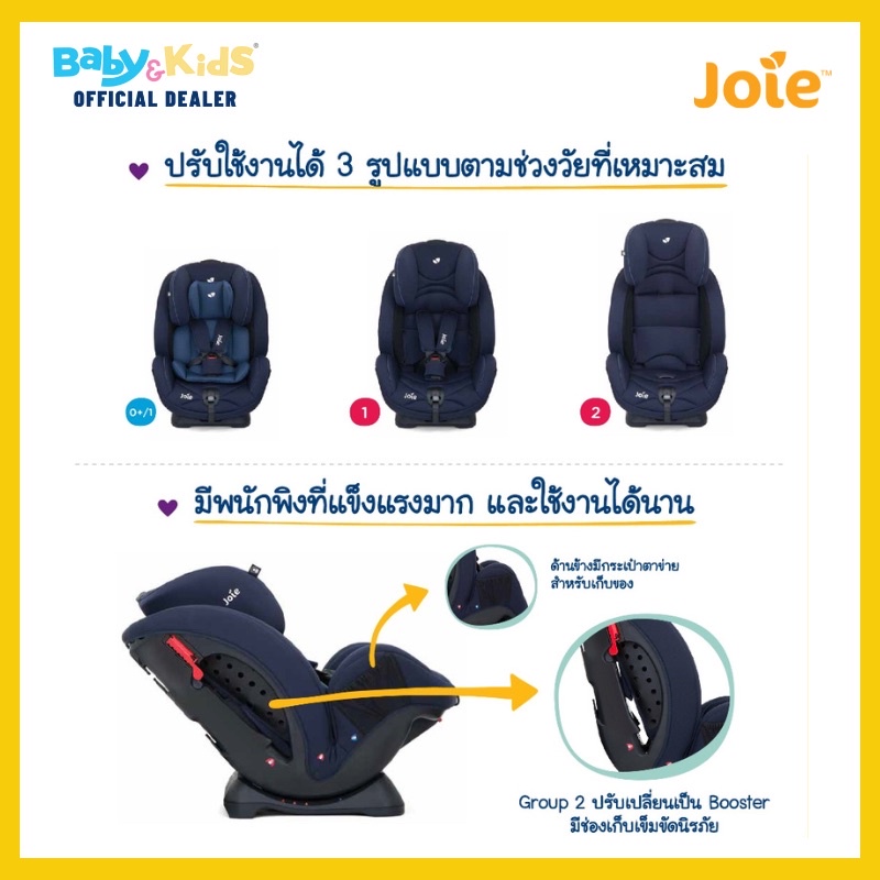 พร้อมส่ง-joie-stages-คาร์ซีท-คาร์ซีทเด็ก-ระบบ-belt-คาร์ซีทเด็กแรกเกิด-7-ปี-ราคาถูก-รับประกันศูนย์ไทย-3-ปี