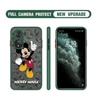 For Honor 50 20 8X 9X Pro X7 X8 X9 70 5G Cartoon Anime Dancing Mickey Mouse Frosted Transparent Phone Casing Anti-Knock Full Back Cover Camera Lens Protect Case