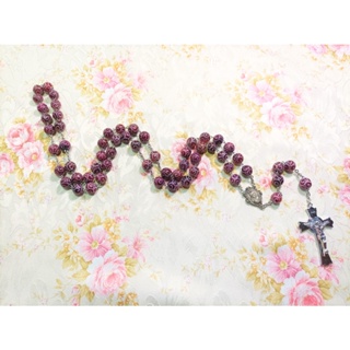 #1 สายประคำคาทอลิก หินธิเบต 12 มม.(งาน Hand Engraving แกะสลักแต่ละเม็ดด้วยมือ) DZi  Catholic Rosary 12 mm.