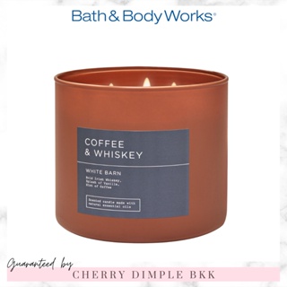 🍒ของแท้·ส่งไว·ถูก🍒BATH AND BODY WORKS เทียนหอม "Coffee &amp; Whiskey" 3-wicks CANDLE ขนาดใหญ่ 3 หัวจุด Coffee and Whiskey