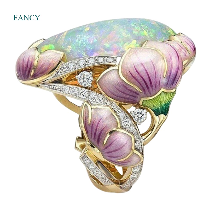 fancy-แหวนเรซิ่น-รูปดอกไม้-ใบไม้-แฮนด์เมด-หลากสี-สไตล์วินเทจ-โรแมนติก-สําหรับผู้หญิง