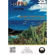 Super GLOSSY PHOTO PAPER กระดาษโฟโต้ผิวมันเงา230แกรม ขนาด A4