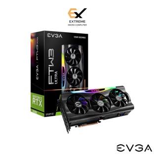 การ์ดจอ (VGA)  EVGA GeForce RTX 3080 12GB FTW3 ULTRA GAMING, 12G-P5-4877-KL, 12GB GDDR6X, iCX3 Technology, ARGB LED