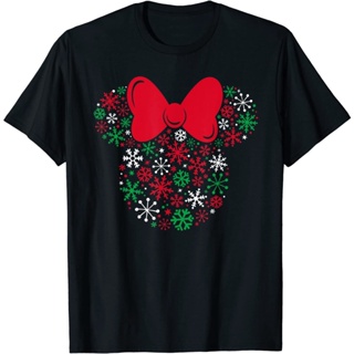 เสื้อยืด พิมพ์ลาย Disney Minnie Mouse เหมาะกับวันหยุดคริสต์มาส สําหรับผู้ชาย
