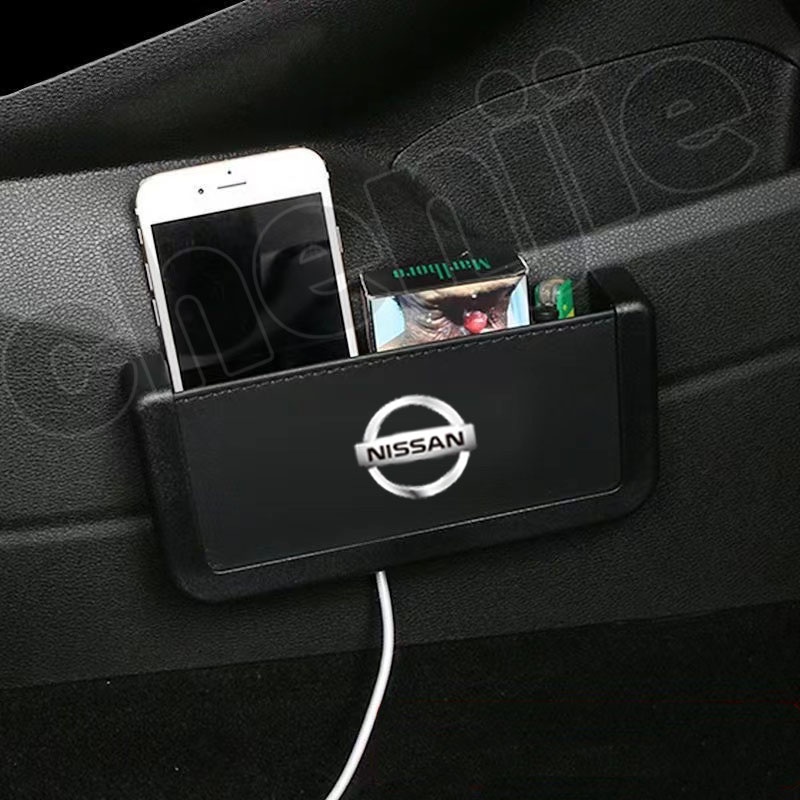 กล่องเก็บของหนัง-อเนกประสงค์-กล่องเก็บโทรศัพท์มือถือในรถยนต์-ช่องว่างเบาะนั่งอัตโนมัติ-กล่องเก็บอุปกรณ์ภายในรถยนต์-สําหรับ-nissan