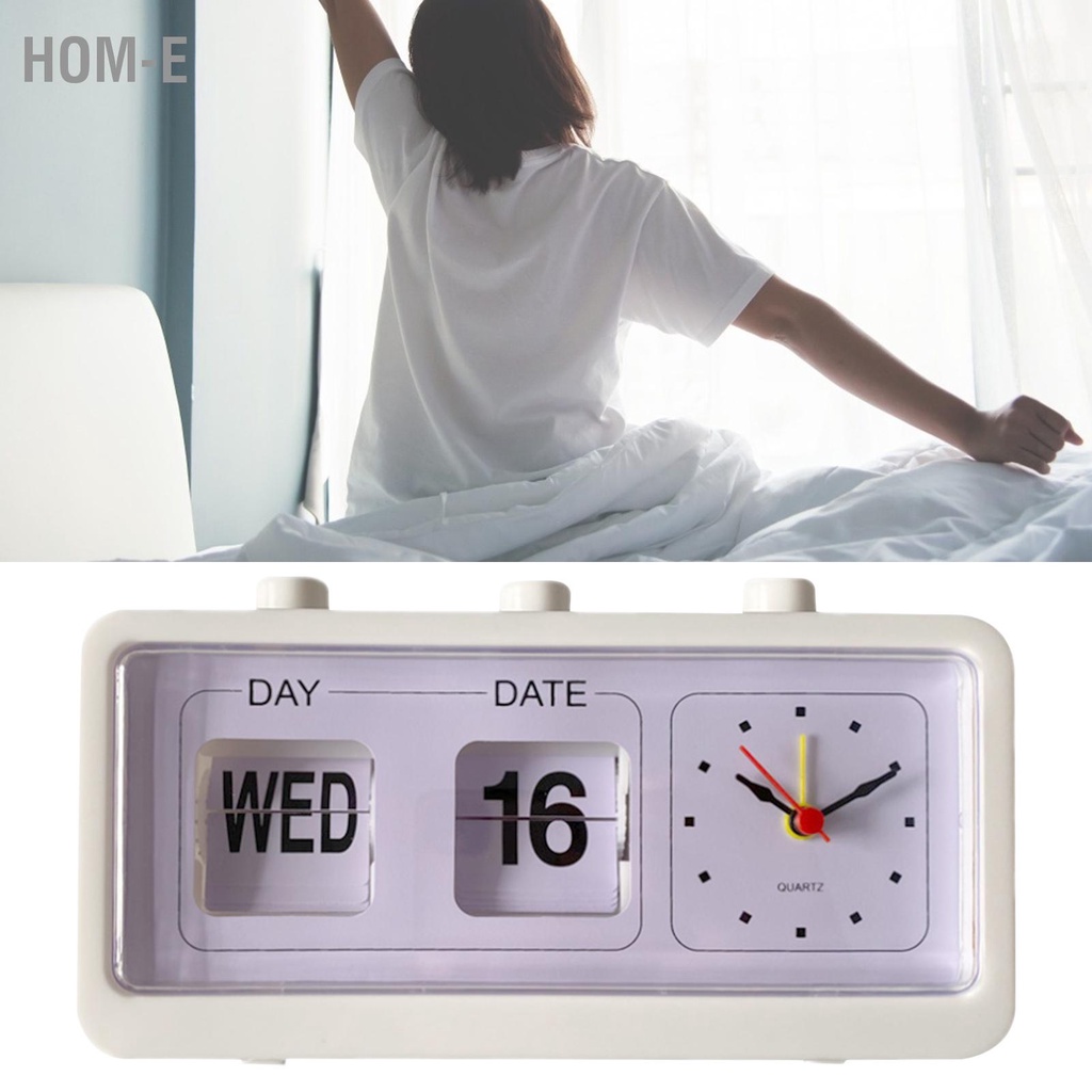 HomE Desk Table Alarm Clock Manual Jump Calendar Desktop for Study