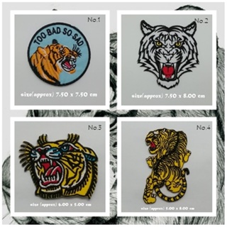 Tiger ตัวรีดติดเสื้อ แจ๊คเก็ต อาร์ม  ยีนส์ Hipster Embroidered Iron on Patch  DIY