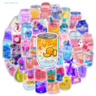 Dr.bei สติกเกอร์ ลายการ์ตูนเครื่องดื่ม เป็นมิตรกับสิ่งแวดล้อม สําหรับติดตกแต่งกระเป๋าเดินทาง สเก็ตบอร์ด 50 ชิ้น ต่อชุด