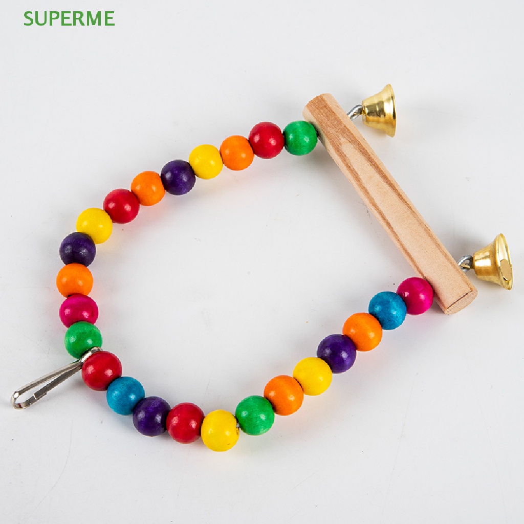 superme-ชิงช้าลูกปัดธรรมชาติ-หลากสี-สําหรับนกแก้ว