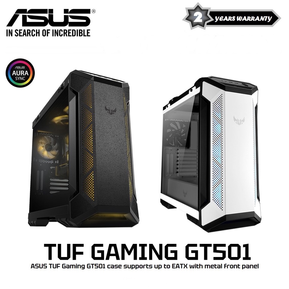 CASE (เคส) ASUS TUF GAMING GT501 With Handle ATX Casing Grey / White ...